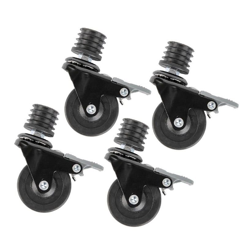 PIPE DECOR Swivel Caster Wheels for 1” Pipe (4-Pack), Casters for Pipe Legs with Locking Mechanism - Image 1